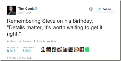 Tim Cook Steve Jobs birthday